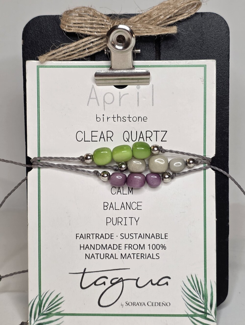 Tagua By Soraya Cedeno April Birthstone Beaded Bracelet Set 3pc Boho Jewlery